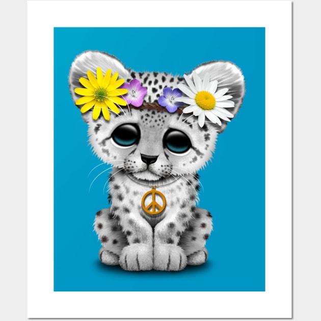 Cute Hippie Snow leopard Cub Wall Art by jeffbartels